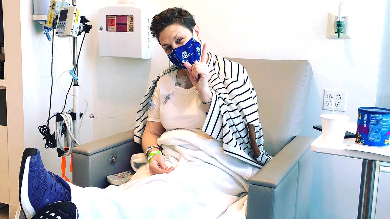 Heather Russell during treatment for colorectal cancer at Cleveland Clinic.