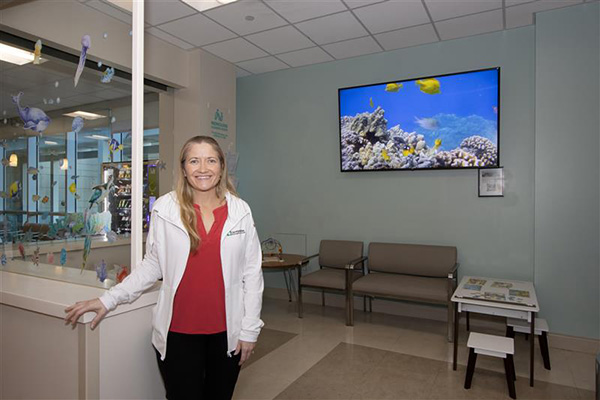 Stacy Sweeney, MSN, APRN-C, pictured in the ED waiting room at Tradition Hospital