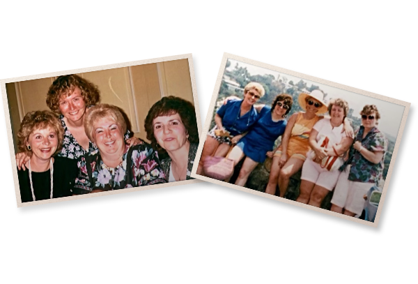 vintage photo of the original hockey moms in the 1970s